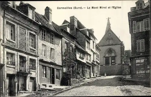 Ak Cormeilles Eure, Le Mont Mirel et l'Eglise