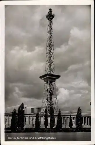 Ak Berlin Charlottenburg Westend, Funkturm, Ausstellungshallen