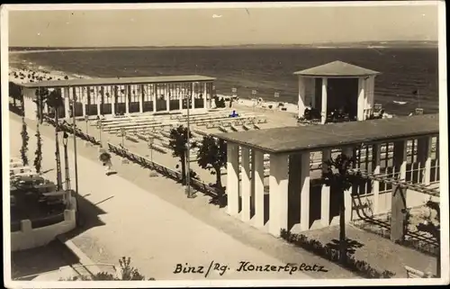 Foto Ak Seebad Binz auf Rügen, Konzertplatz, Strand