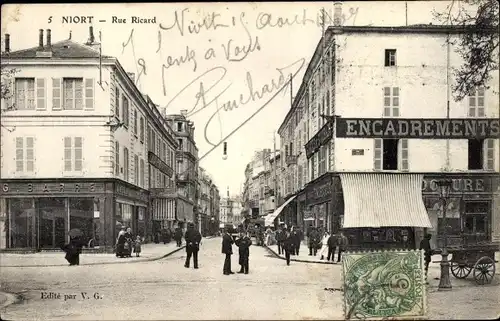 Ak Niort Deux Sèvres, Rue Ricard, Geschäfte