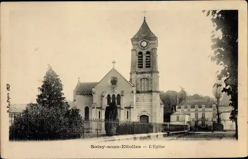 Ak Soisy sous Etiolles Essonne, L'Eglise