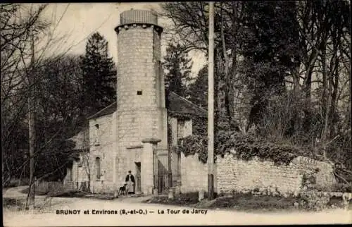 Ak Jarcy Essonne, La Tour, Turm, Mann