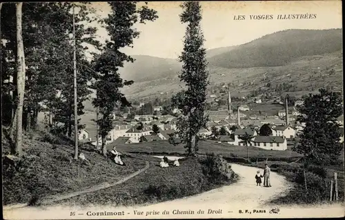 Ak Cornimont Lothringen Vosges, Vue prise du Chemin du Droit