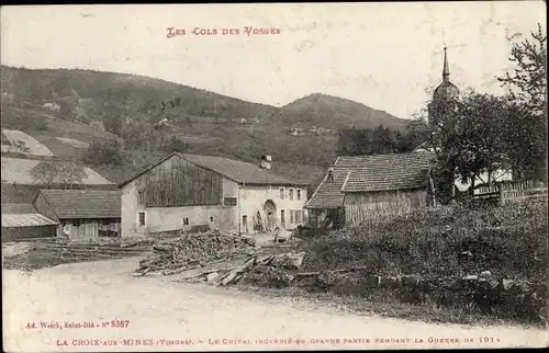 Ak La Croix aux Mines Lothringen Vosges, Blick auf den Ort, Kirchturm