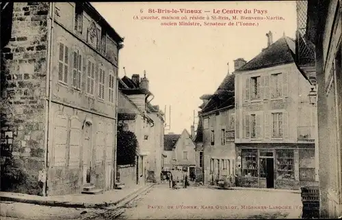 Ak St. Bris le Vineux Yonne, Le Centre du Pays, Maison Bienvenu Martin