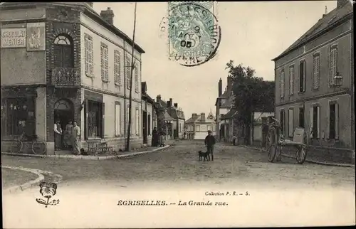 Ak Égriselles Yonne, La Grande Rue