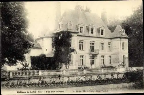 Ak Limé Aisne, Chateau, Vue sur le Parc