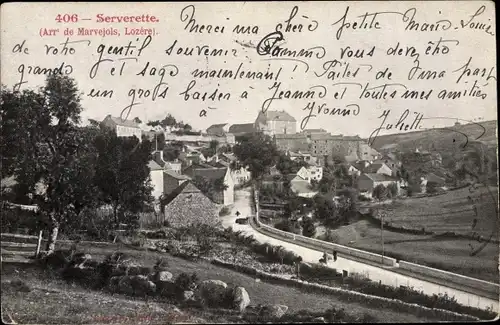 Ak Serverette Lozère, Ville