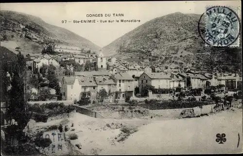 Ak Sainte Enimie Lozère, Vue sur le Monastère