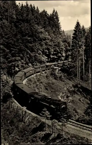Ak Harzquerbahn, Landschaft, Dampflok
