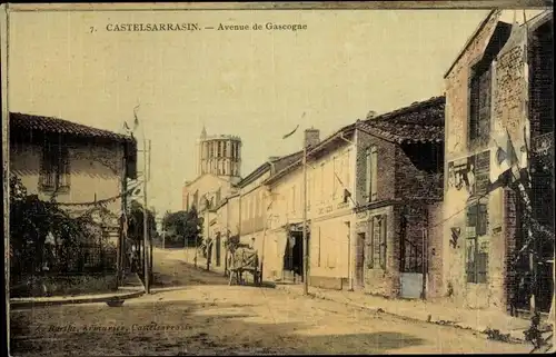 Ak Castelsarrasin Tarn et Garonne, Avenue de Gascogne