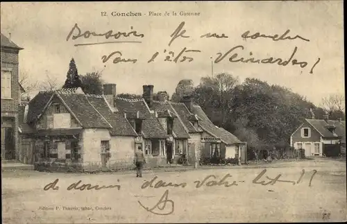 Ak Conches Eure, Place de la Garenne