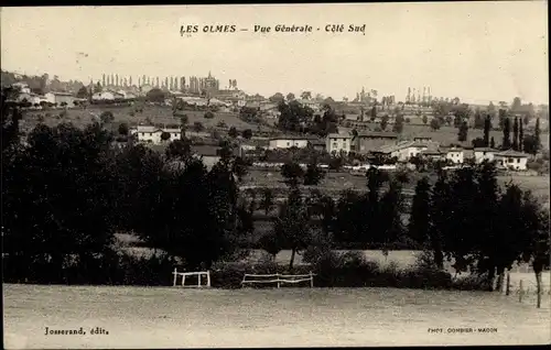 Ak Les Olmes Rhône, Vue générale, Cote sud