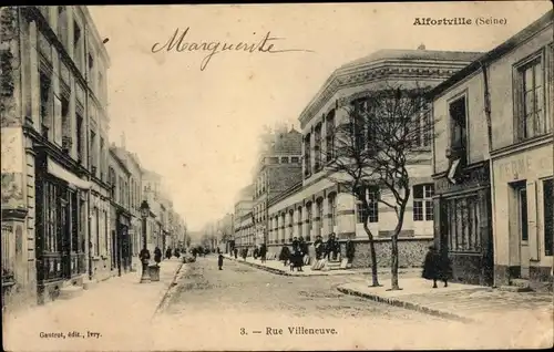 Ak Alfortville Val-de-Marne, Rue Villeneuve