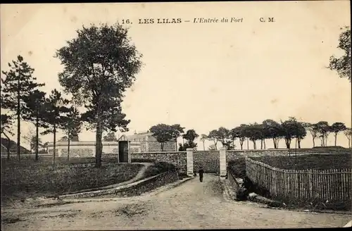 Ak Les Lilas Seine Saint Denis, Entrée du Fort