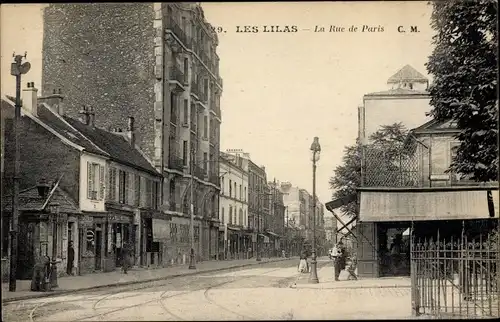 Ak Les Lilas Seine Saint Denis, Rue de Paris