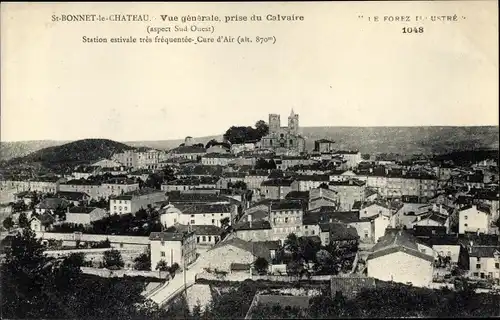 Ak St. Bonnet le Chateau Loire, Vue générale, prise du Calvaire