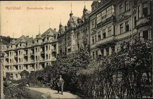 Ak Karlovy Vary Karlsbad Stadt, Marienbader Straße