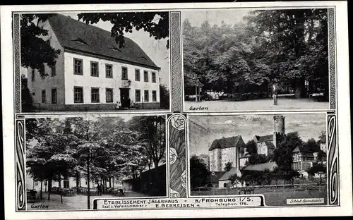 Ak Frohburg in Sachsen, Etablissement Jägerhaus, Garten, Schloss Gnandstein