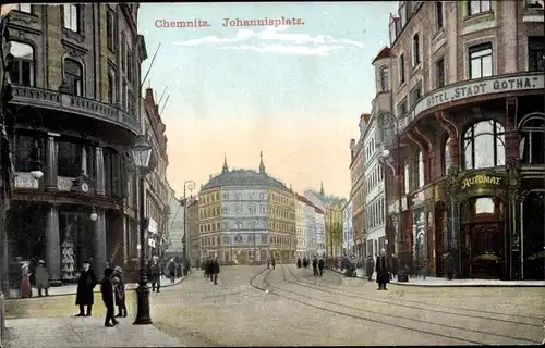 Ak Chemnitz Sachsen, Johannisplatz, Hotel Stadt Gotha