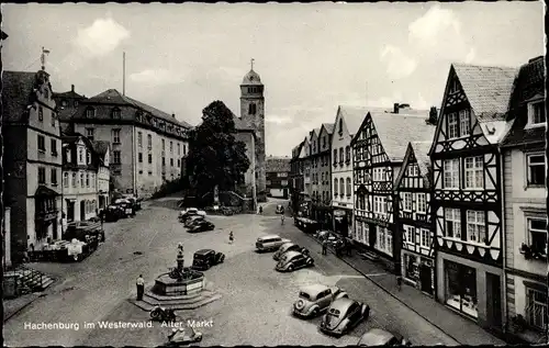 Ak Hachenburg im Westerwaldkreis Rheinland Pfalz, Alter Markt