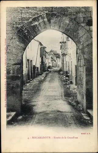 Ak Rocamadour, Entrée de la Grande Rue