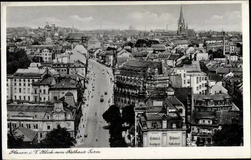 Ak Plauen im Vogtland, Blick vom Rathausturm