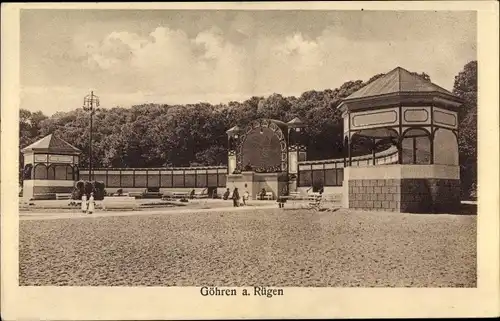 Ak Ostseebad Göhren auf Rügen, Konzertplatz, Parkanlage mit Bühne