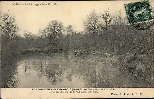 Ak Sainte Genevieve des Bois Essonne, Etang reserve à la peche