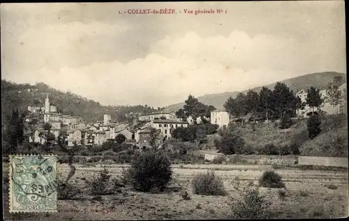 Ak Collet de Dèze Lozère, Vue générale