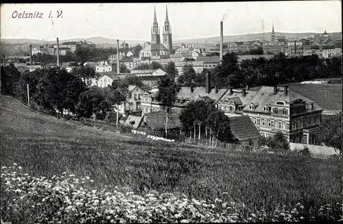 Ak Oelsnitz Vogtland, Teilansicht, Kirche