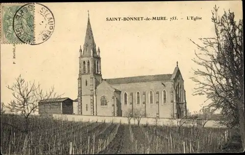 Ak Saint Bonnet de Mure Rhône, l'église