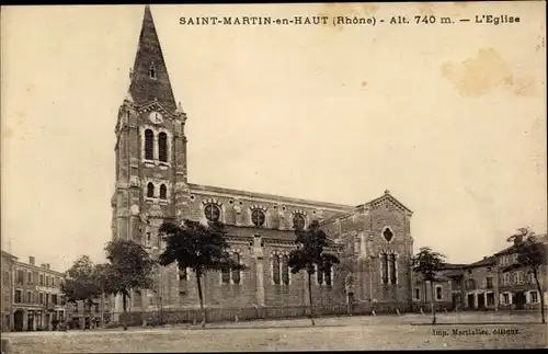 Ak Saint Martin en Haut Rhône, l'église