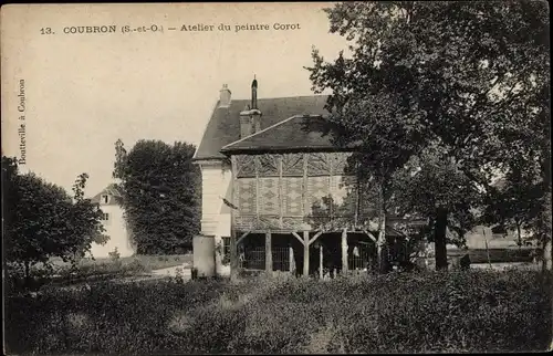 Ak Coubron Seine Saint Denis, Atelier du peintre Corot