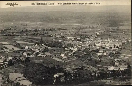 Ak Renaison Loire, Vue générale panoramique