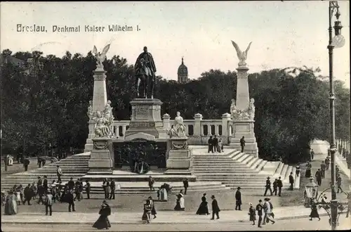Ak Wrocław Breslau Schlesien, Denkmal Kaiser Wilhelm I.