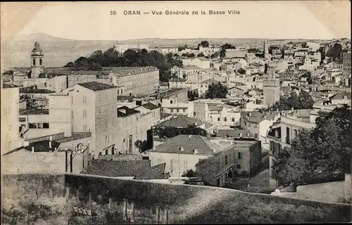 Ak Oran Algerien, Vue générale de la Basse Ville