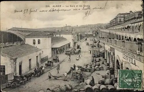 Ak Algier Alger Algerien, La Gare et les Quais