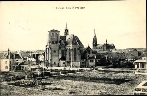 Ak Kevelaer am Niederrhein, Panorama, Kirchen