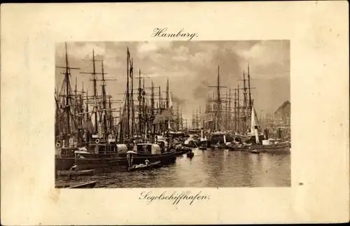 Ak Hamburg, Segelschiffhafen