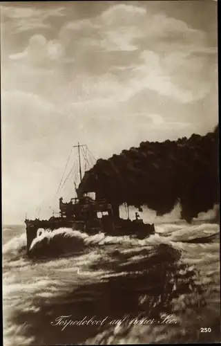Ak Deutsches Kriegsschiff, Torpedoboot auf hoher See