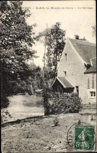 Ak Brunoy Essonne, Le Moulin de Jarcy, le barrage