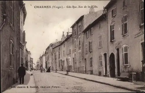 Ak Charmes sur Moselle Lothringen Vosges, Grande Rue, Bas de la Ville