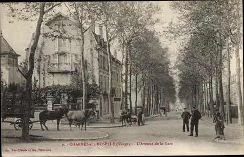 Ak Charmes sur Moselle Lothringen Vosges, Avenue de la Gare