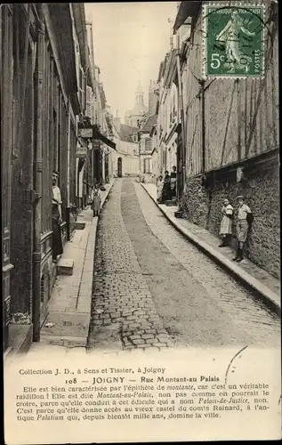 Ak Joigny Yonne, Rue Montant au Palais