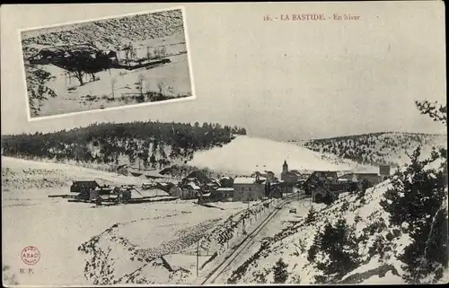 Ak La Bastide Lozère, En Hiver, Winter, Ortschaft