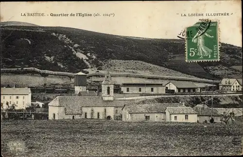 Ak La Bastide Lozère, Quartier de l'Église