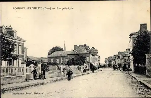 Ak Bourgtheroulde Eure, Rue principale, Straßenpartie