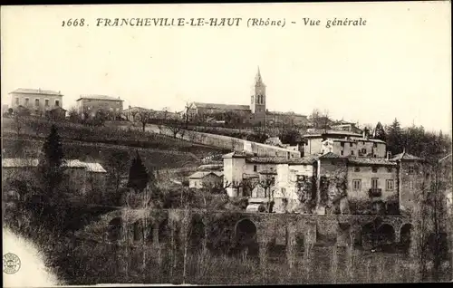 Ak Francheville le Haut Rhône, Vue générale