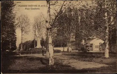 Ak Plessis Trévise Val-de-Marne, Place Gambetta